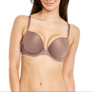 Freya Lingerie Deco Vibe Moulded Plunge Bra AA1704 Mocha 28 G US / 28 F UK